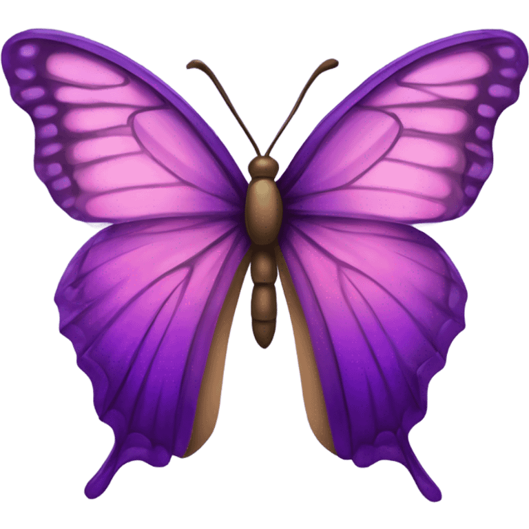 Una mariposa violeta con enormes pestañas y brillos en sus alas emoji