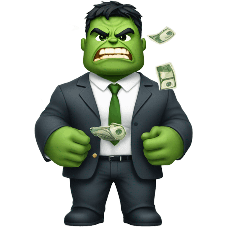 Hulk in business suit holding money  emoji