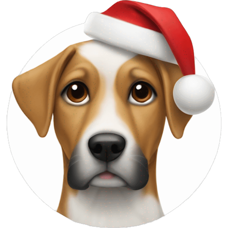 a dog with christmass cap  emoji