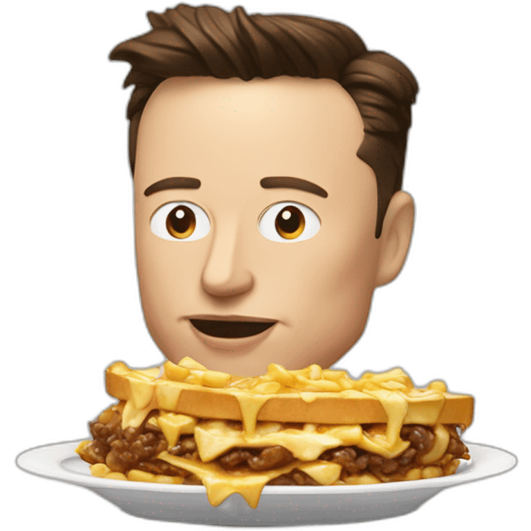 Elon musk qui mange une poutine emoji