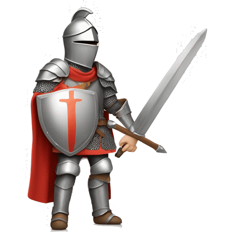 knight in armor wielding sword and shield emoji