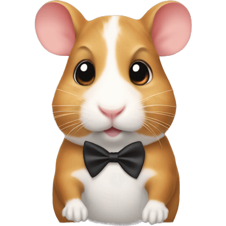 the pookie-hamster with a bow tie on its head  emoji