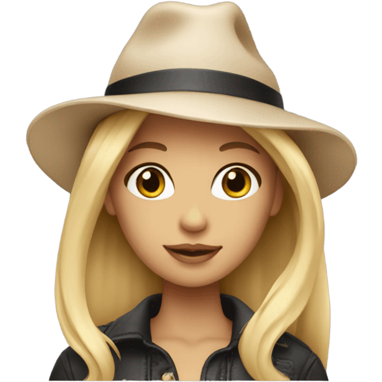 Blonde hair girl wearing a hat emoji