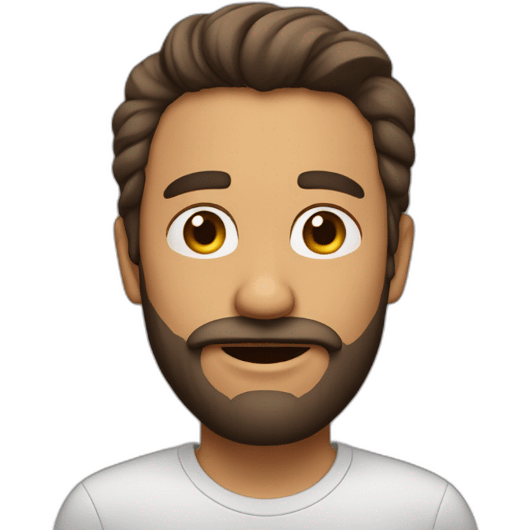 Hombre con barba, pelo canoso emoji