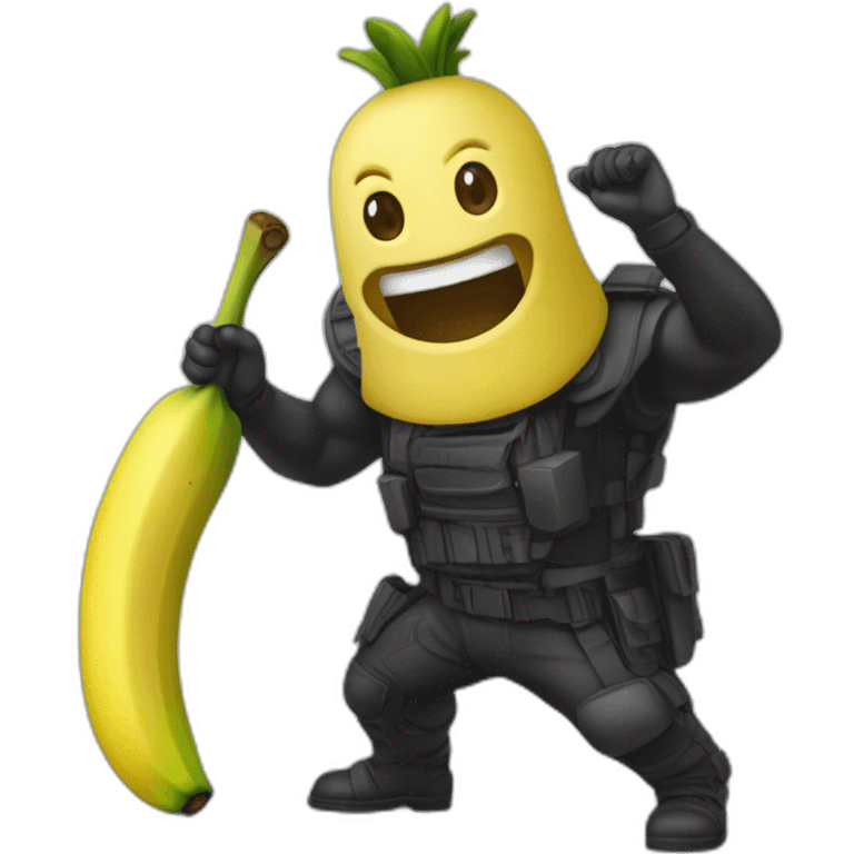 zakenman met een banaan als pistool emoji