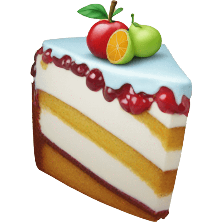 Fruit on top of cake  emoji