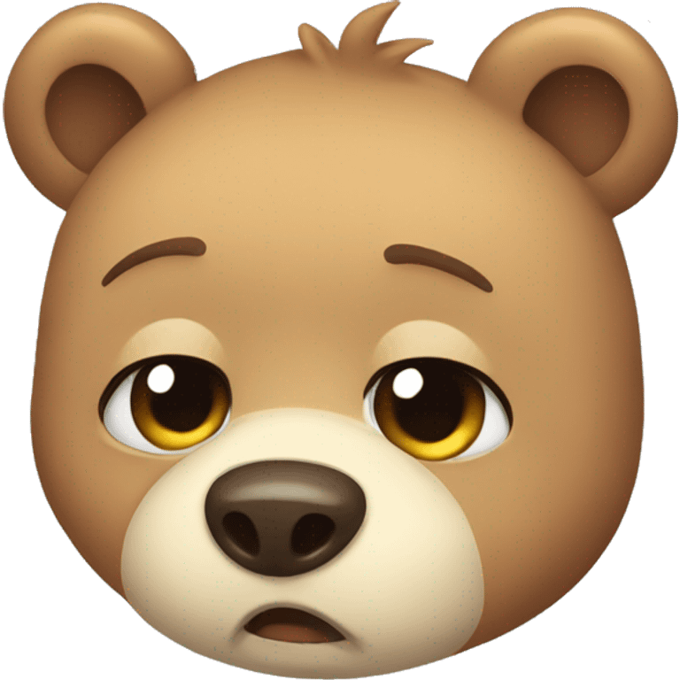 Draw cute bear crying emoji