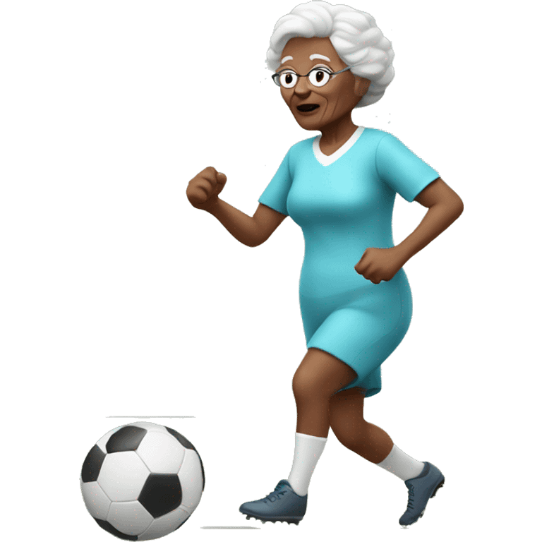 white Granny playing football emoji