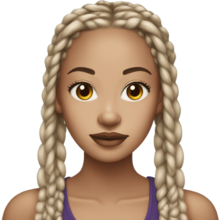 Light-skinned beauty with box braids  emoji