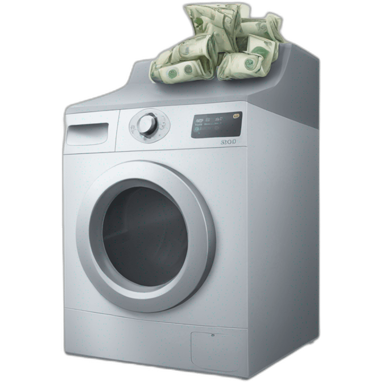 Wash machine with money inside emoji