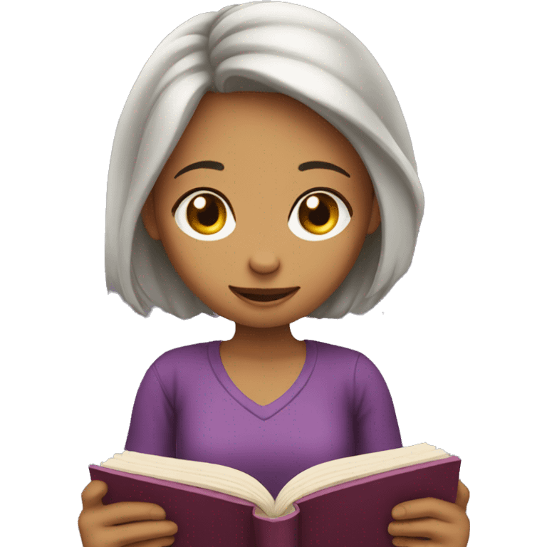 Girl reading a book  emoji