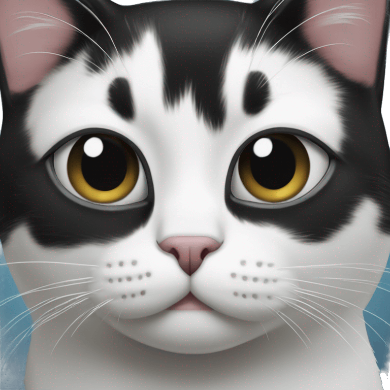 Black and white cat saying nevermind emoji