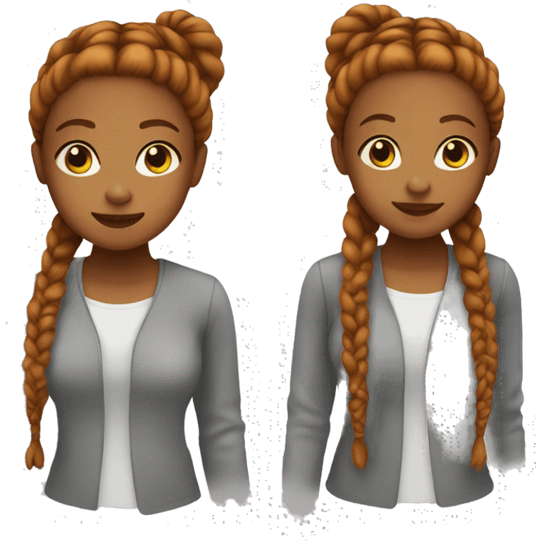 Brownskin ginger girl with braids emoji