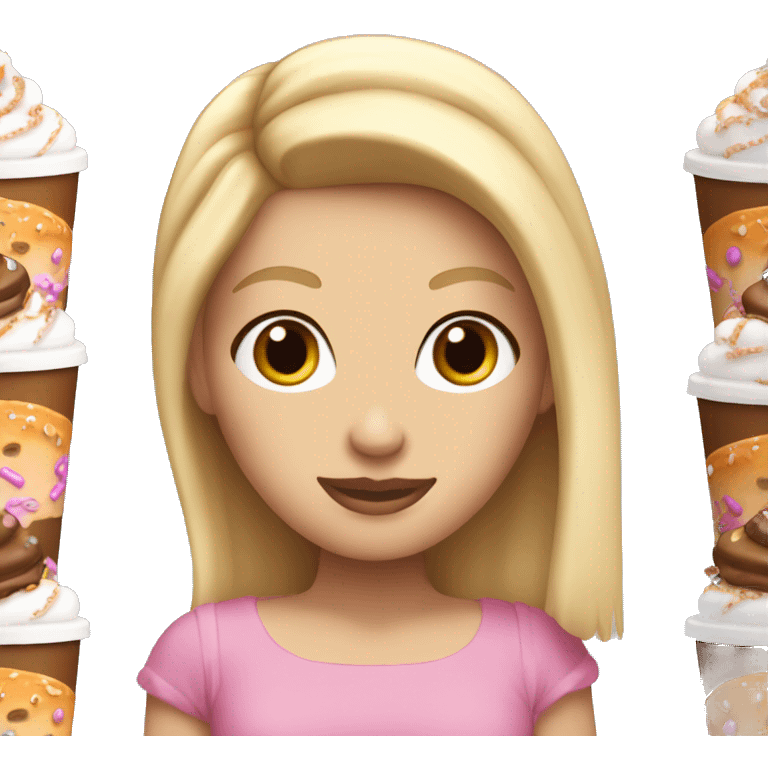 blonde white girl with tiara and dunkin cup emoji