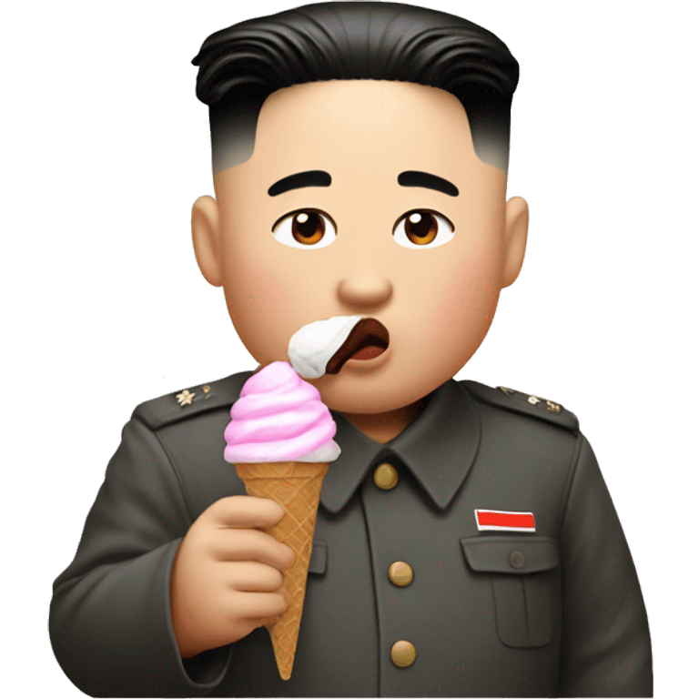 Kim jong un eating a ice cream emoji