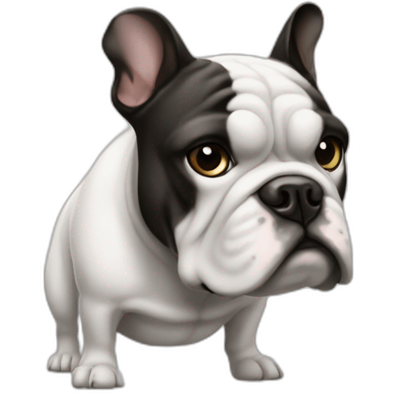 Bulldog frances cafe blanco y negro emoji