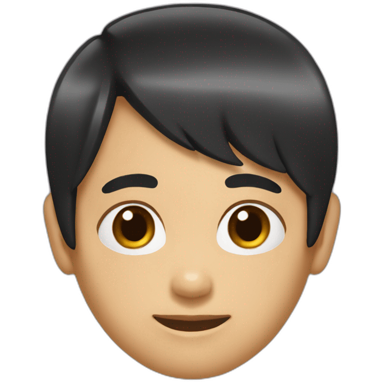 black hair asian emoji