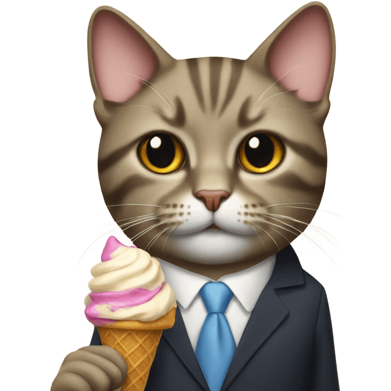 Presidential cat with ice cream emoji