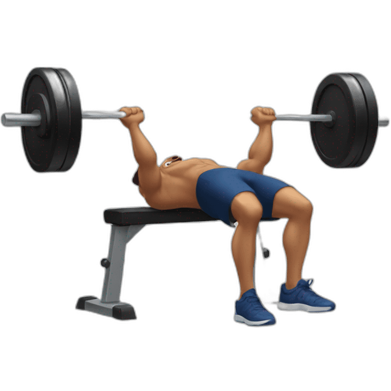 man bench pressing emoji