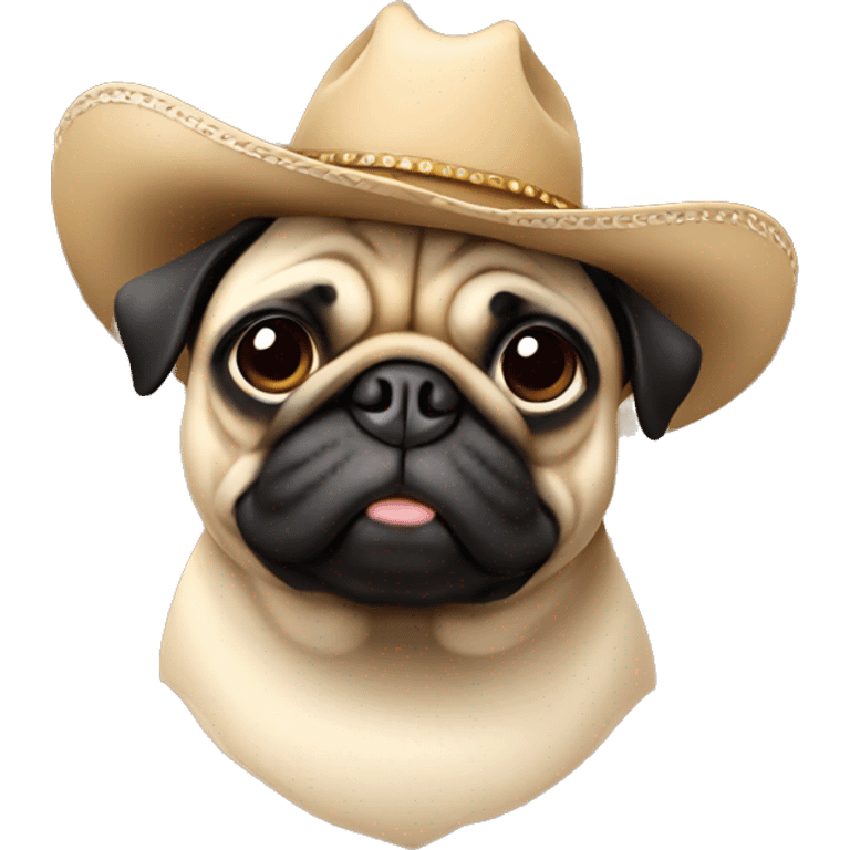 pug with cowboy hat emoji