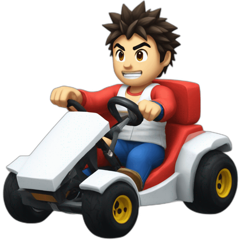 Ryu in  Mario kart driving emoji