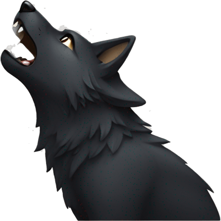 Black wolf howling  emoji