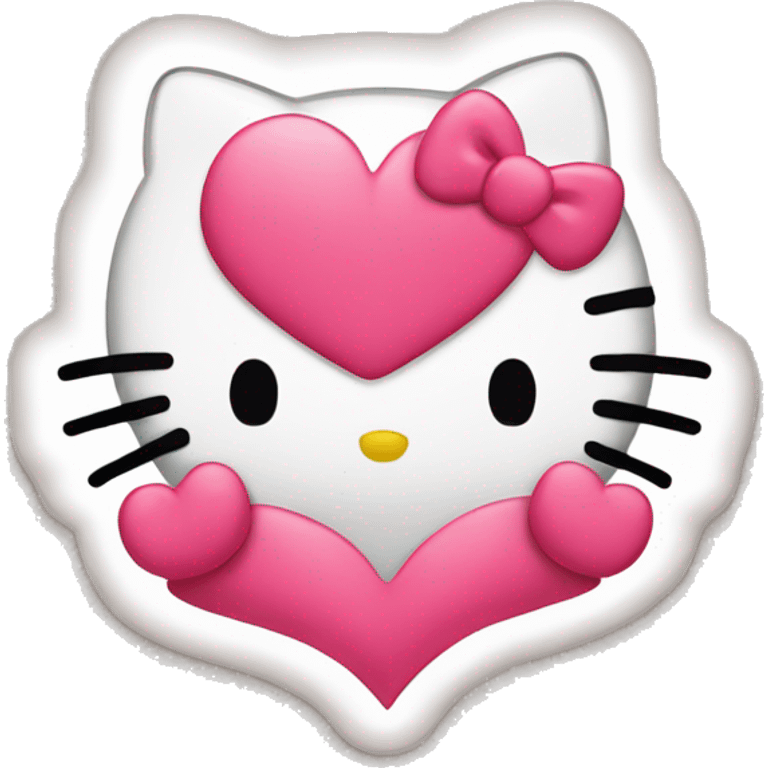 hello kitty with heart emoji