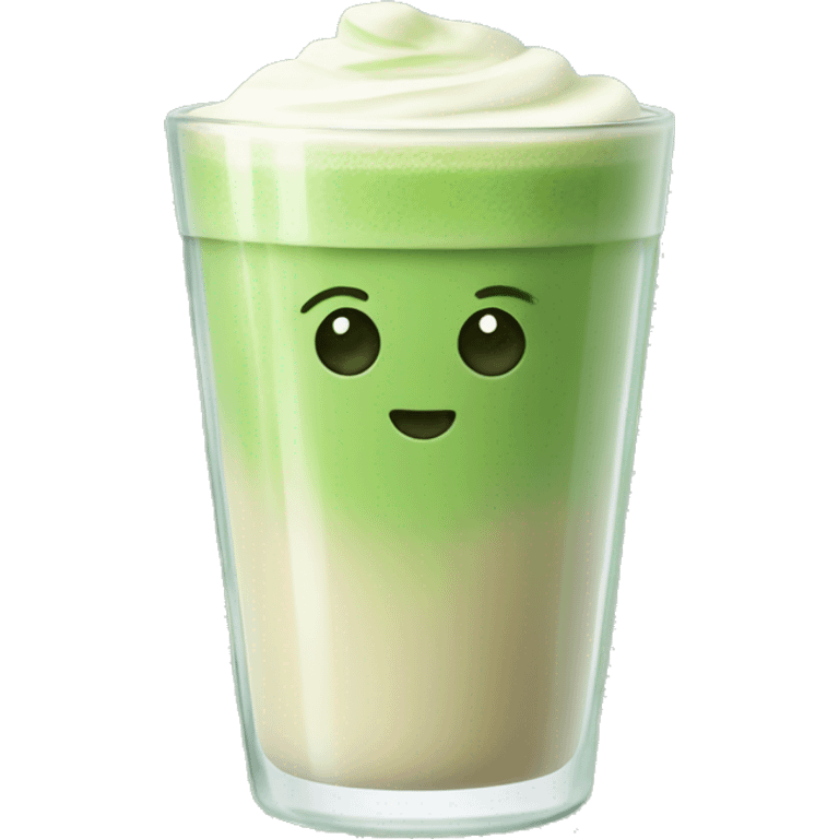 Matcha latte in a transparent glass aesthetic  emoji