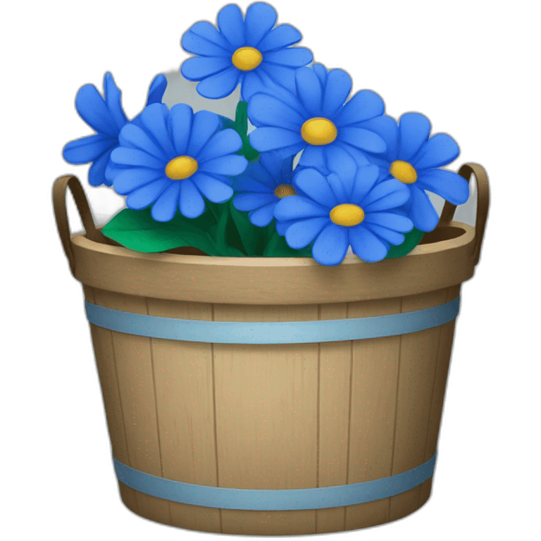 Blue flowers bucket emoji