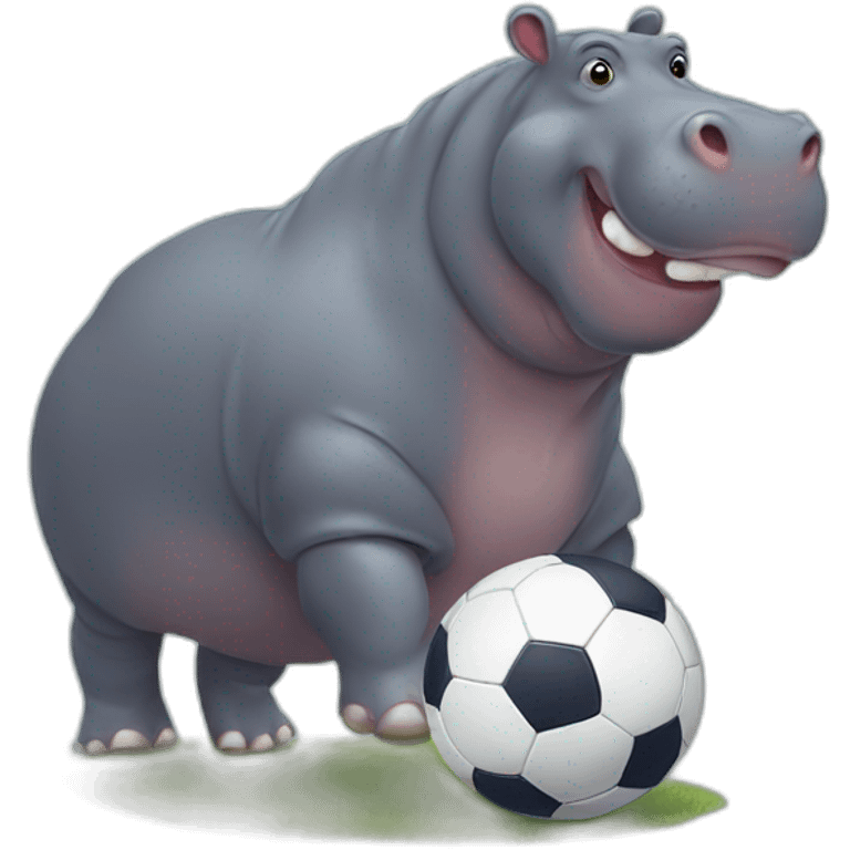 hippo as soccer player emoji