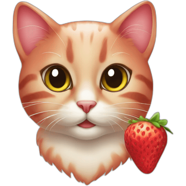 Cat strawberry emoji