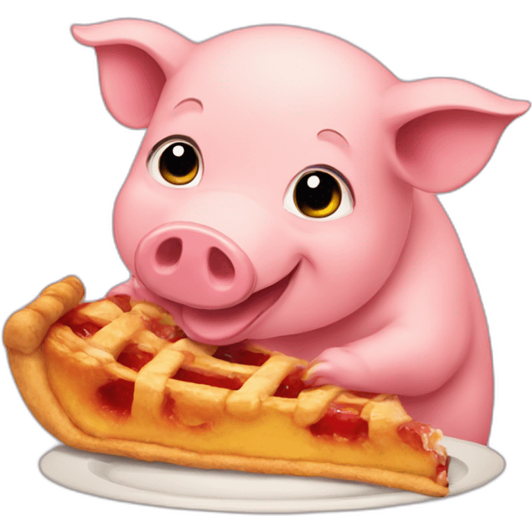 Pig eating pie emoji