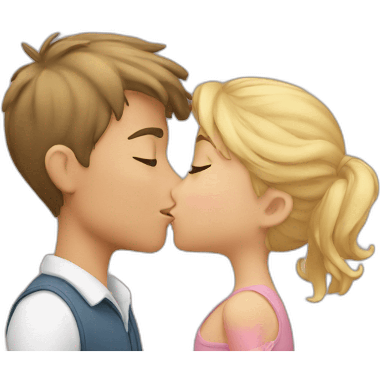 boy kissing girls emoji