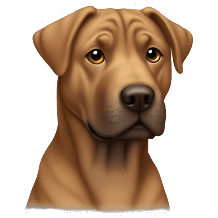 Brown Labrador cross sharpei emoji