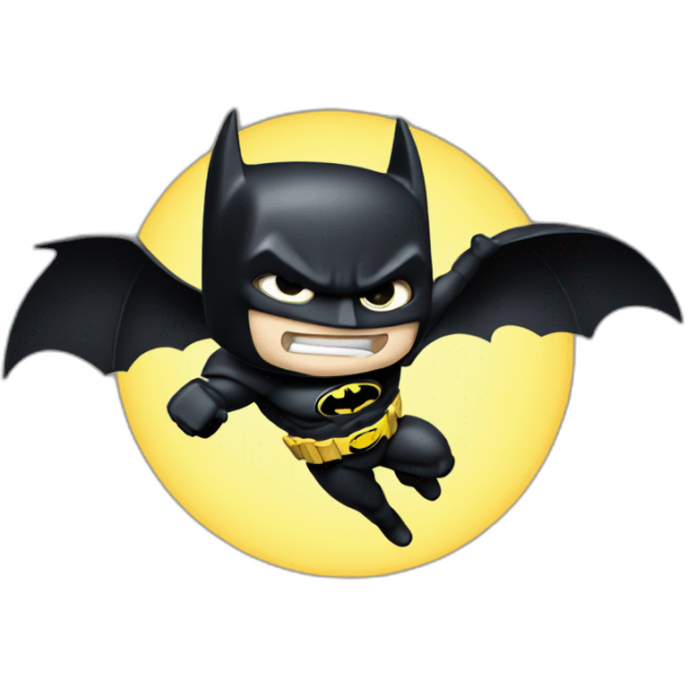 Batman chibi jumping bat signal emoji