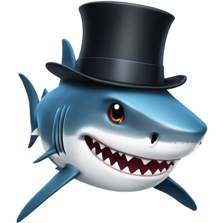 shark with tophat emoji