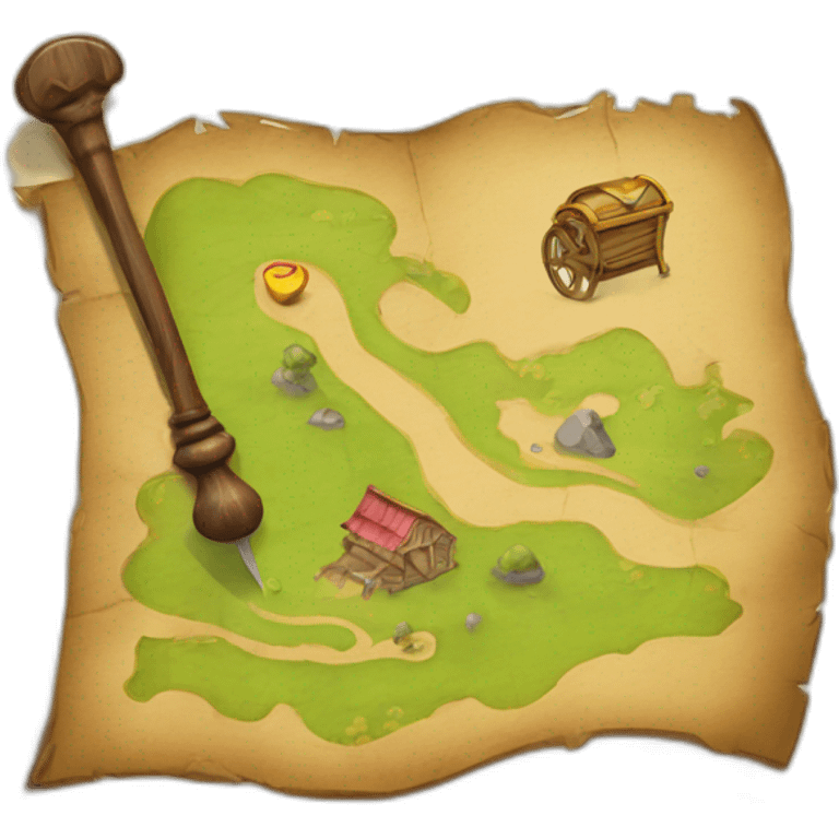 treasure map with pin  emoji