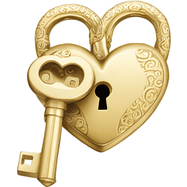 back heart-shaped lock and key emoji