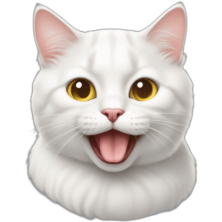 white cat sticking out tongue emoji