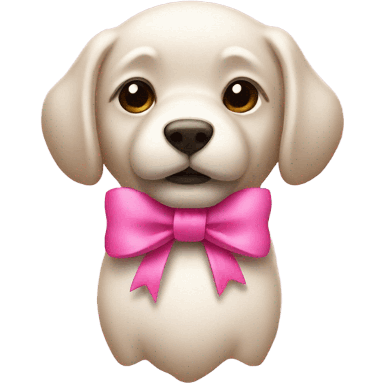 Dow with pink bow  emoji