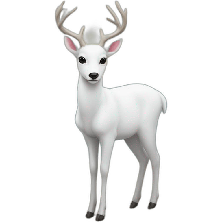 White deer in front of beach emoji