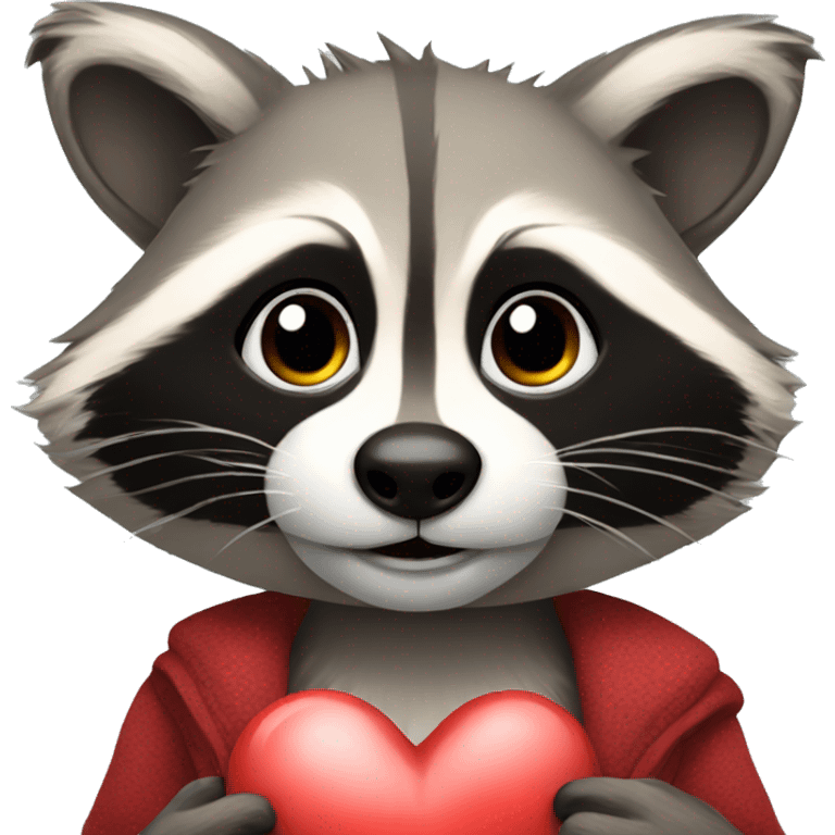 Racoon with heart emoji