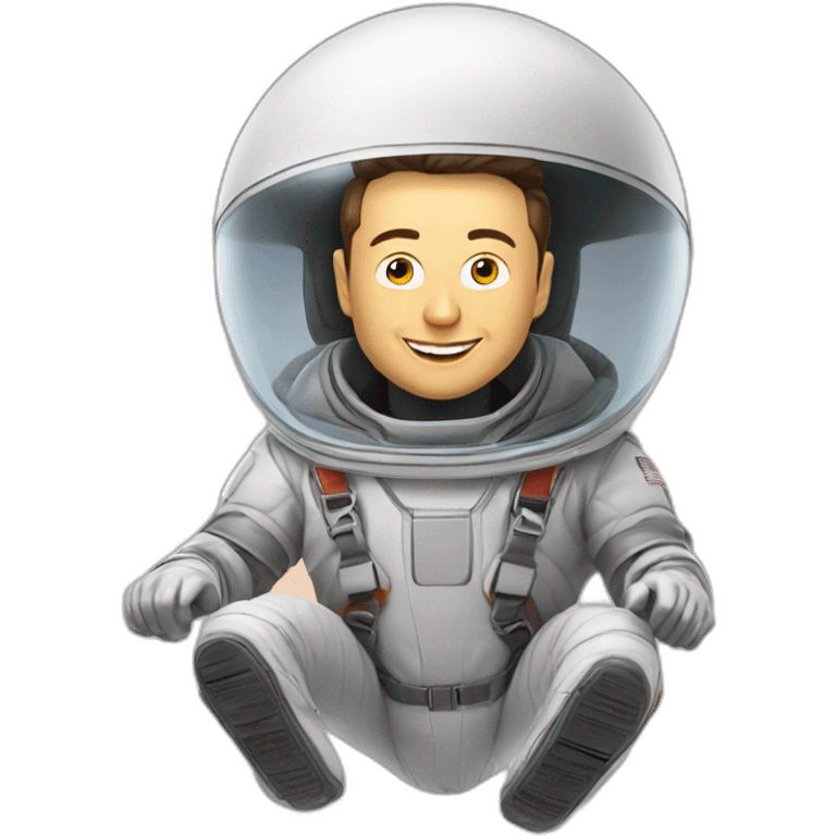 Elon musk qui saute en parachute emoji