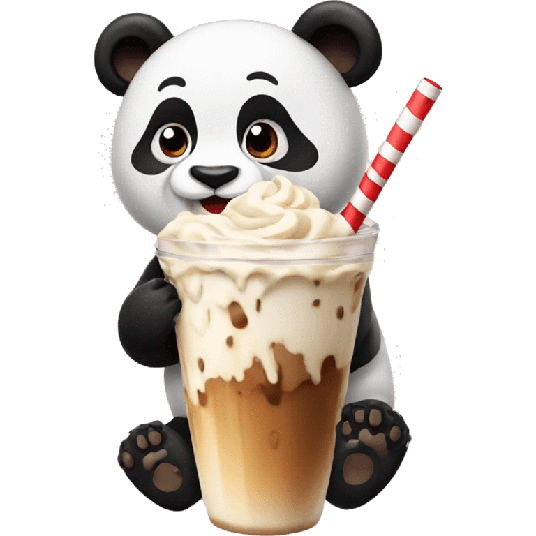 Panda drinking a milkshake emoji