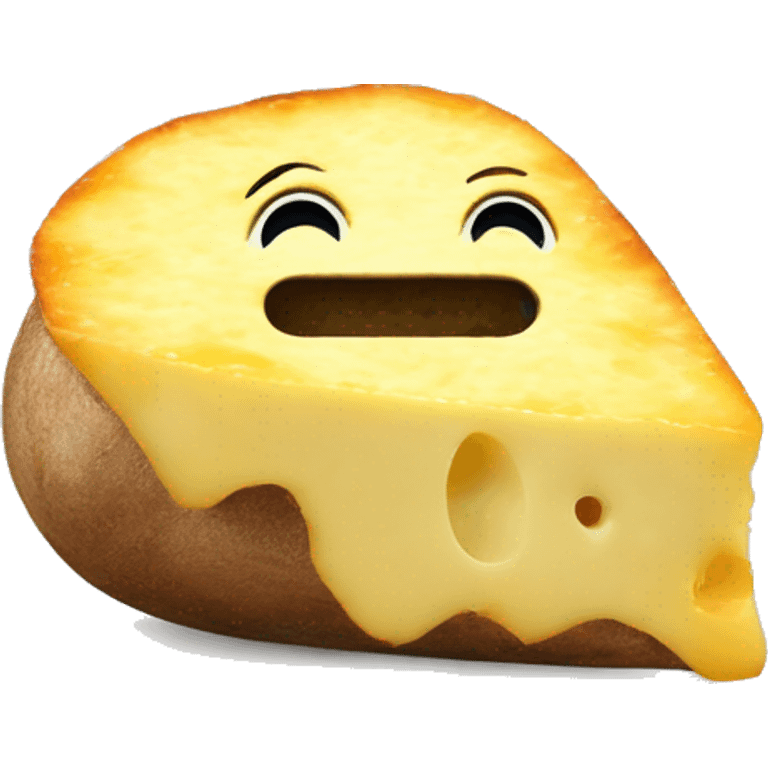 raclette cheese on top of a baked potato emoji