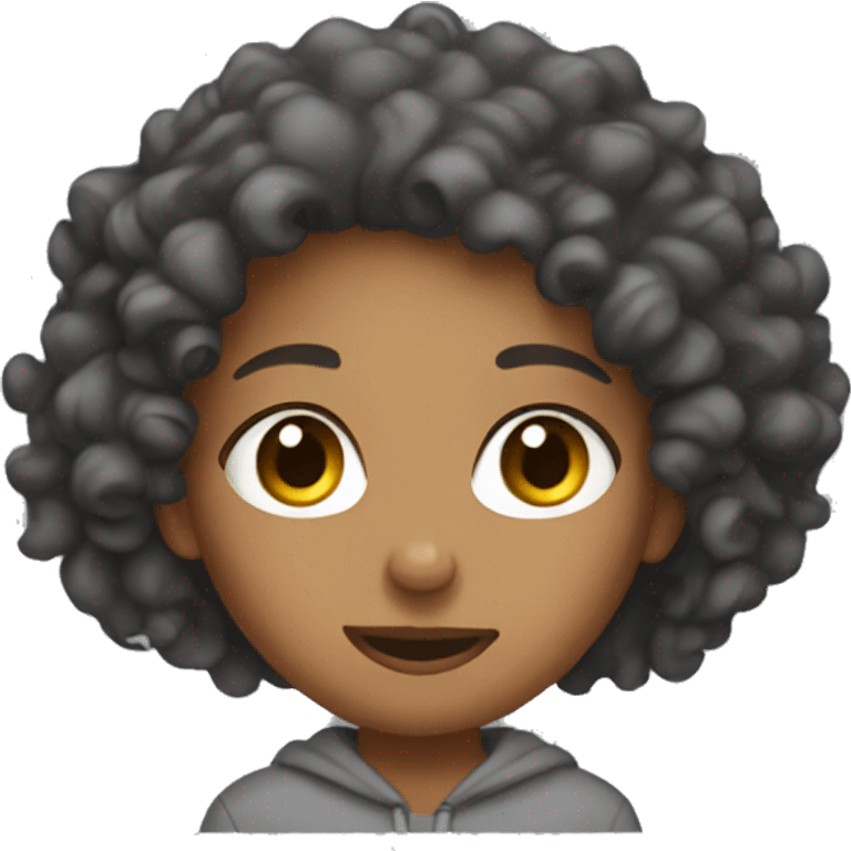 Curly hair girl in sweats emoji