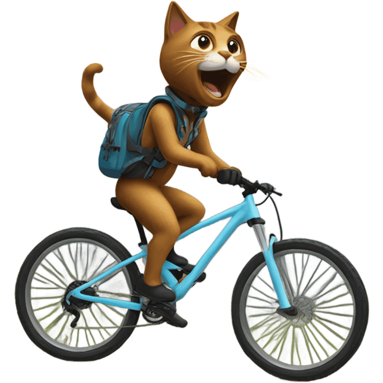 A cat riding a mountain bike  emoji