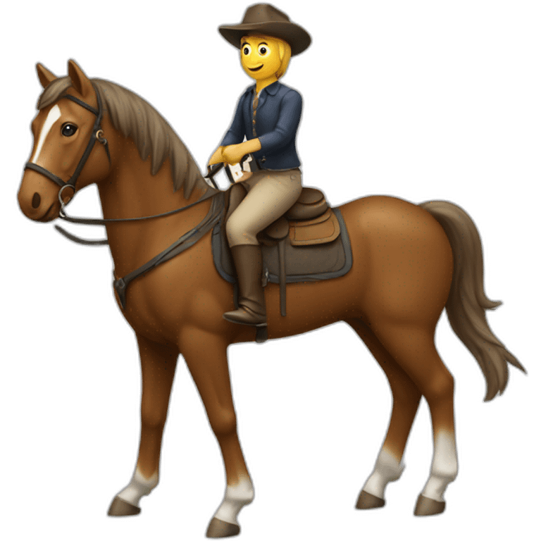 Chat sur un cheval emoji