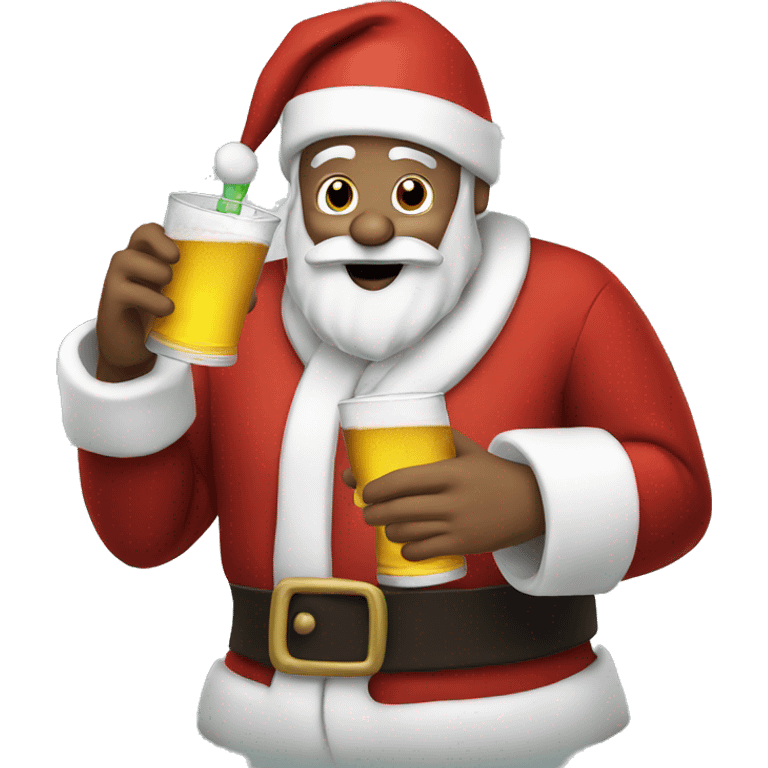 Santa drinking  emoji