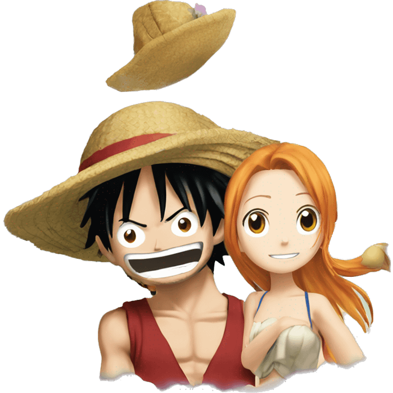 luffy avec nami  emoji